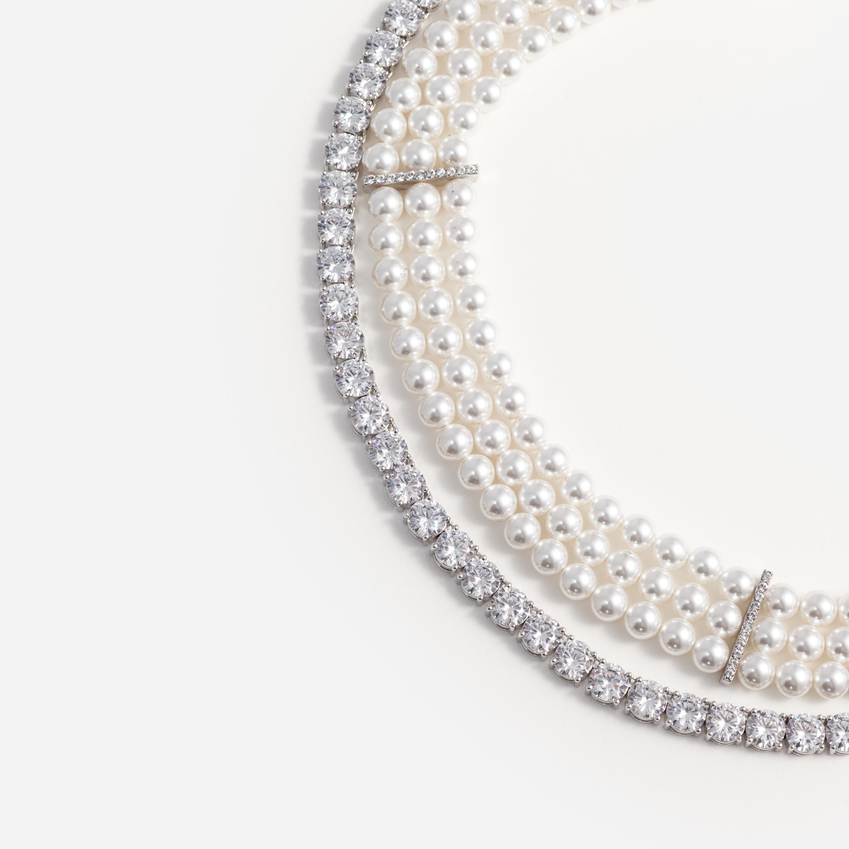 Pearl Diamante Necklace - 3