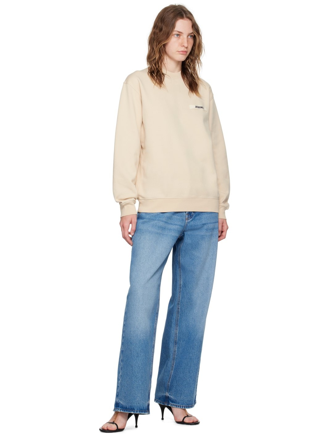 Beige Les Classiques 'Le sweatshirt Gros Grain' Sweatshirt - 4