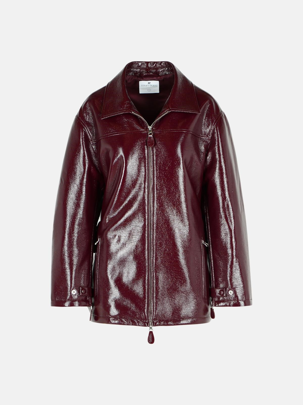 'VINYL' BURGUNDY COTTON BLEND JACKET - 1