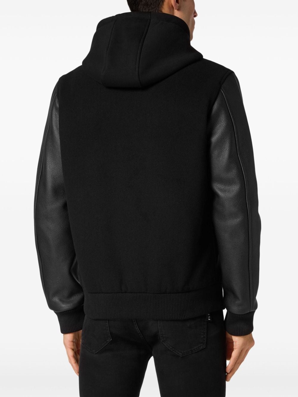logo-appliquÃ© panelled hooded jacket - 4