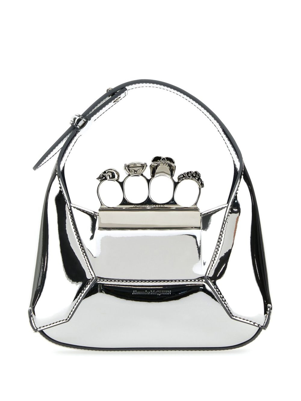 metallic Jewelled Hobo mini bag - 1