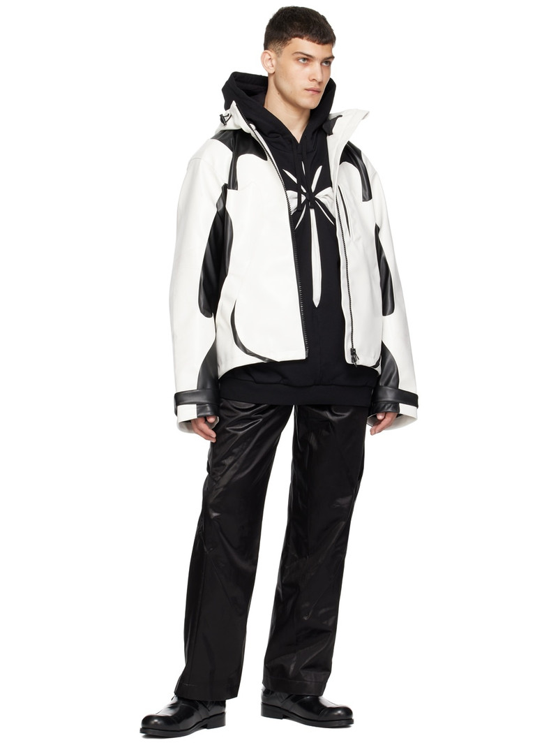 KUSIKOHC White & Black Paneled Faux-Leather Jacket outlook
