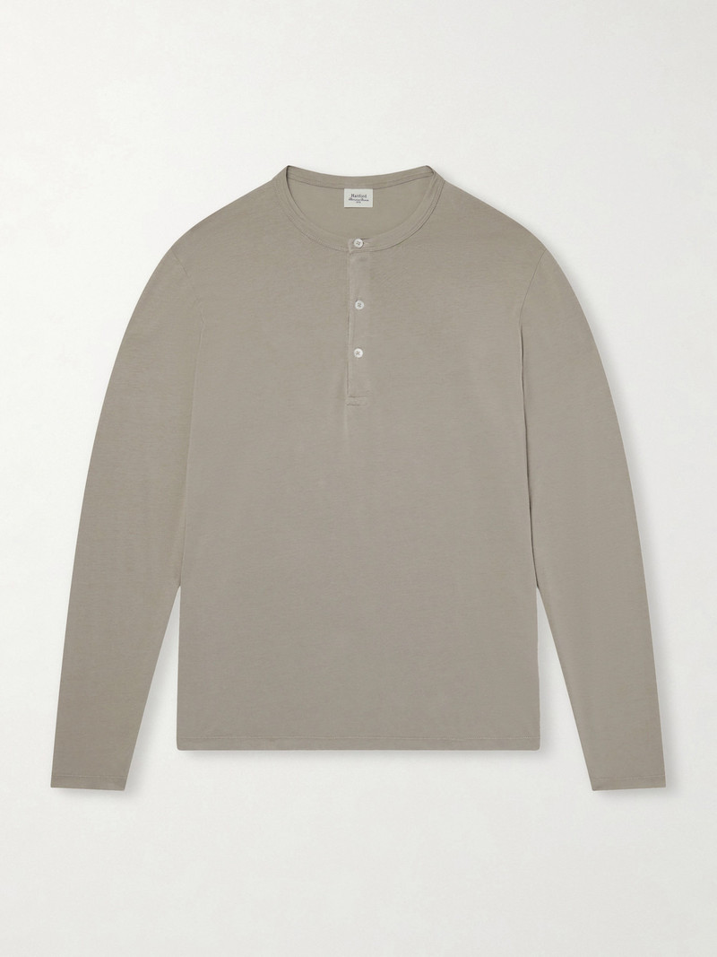 Garment-Dyed Lyocell and Cotton-Blend Jersey Henley Shirt 1