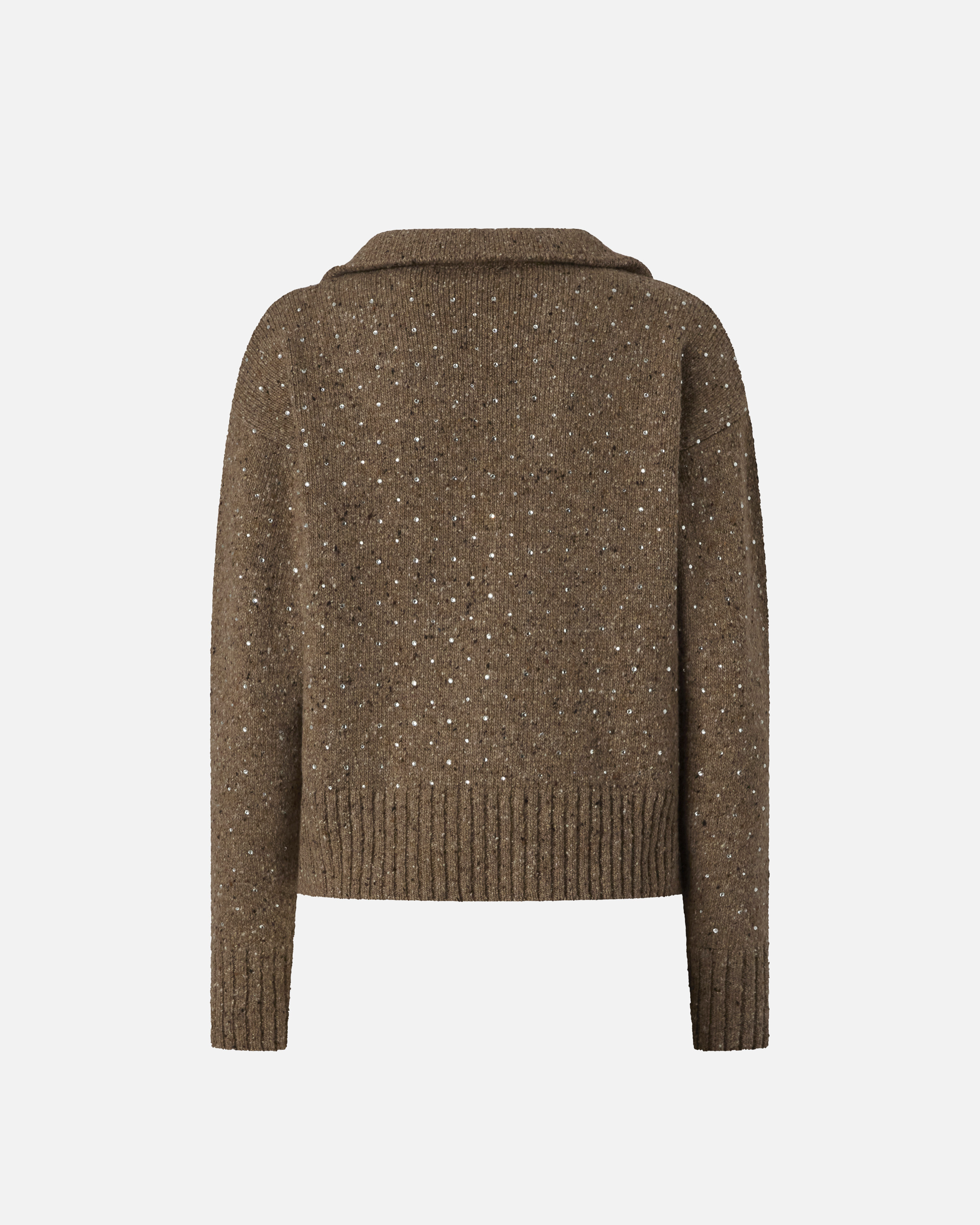 V-NECK SWEATER WITH RHINESTONES - 6