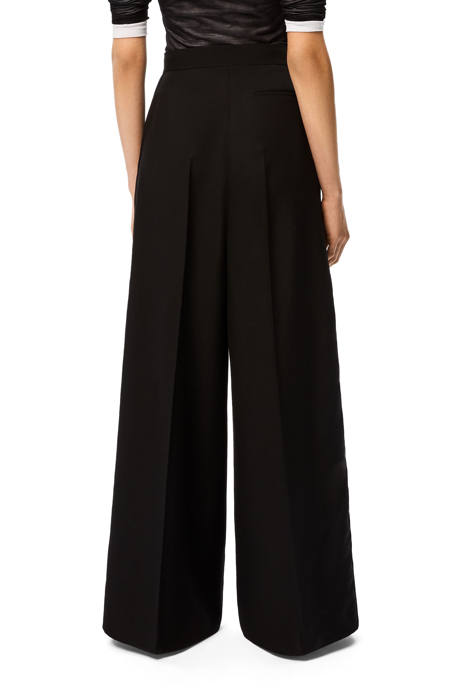 High waisted tuxedo trousers in wool - 4