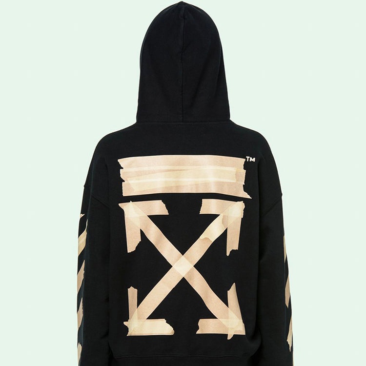 Off-White Tape Arrows Over Hoodie 'Black/Beige' OMBB037R20E300021048 - 4