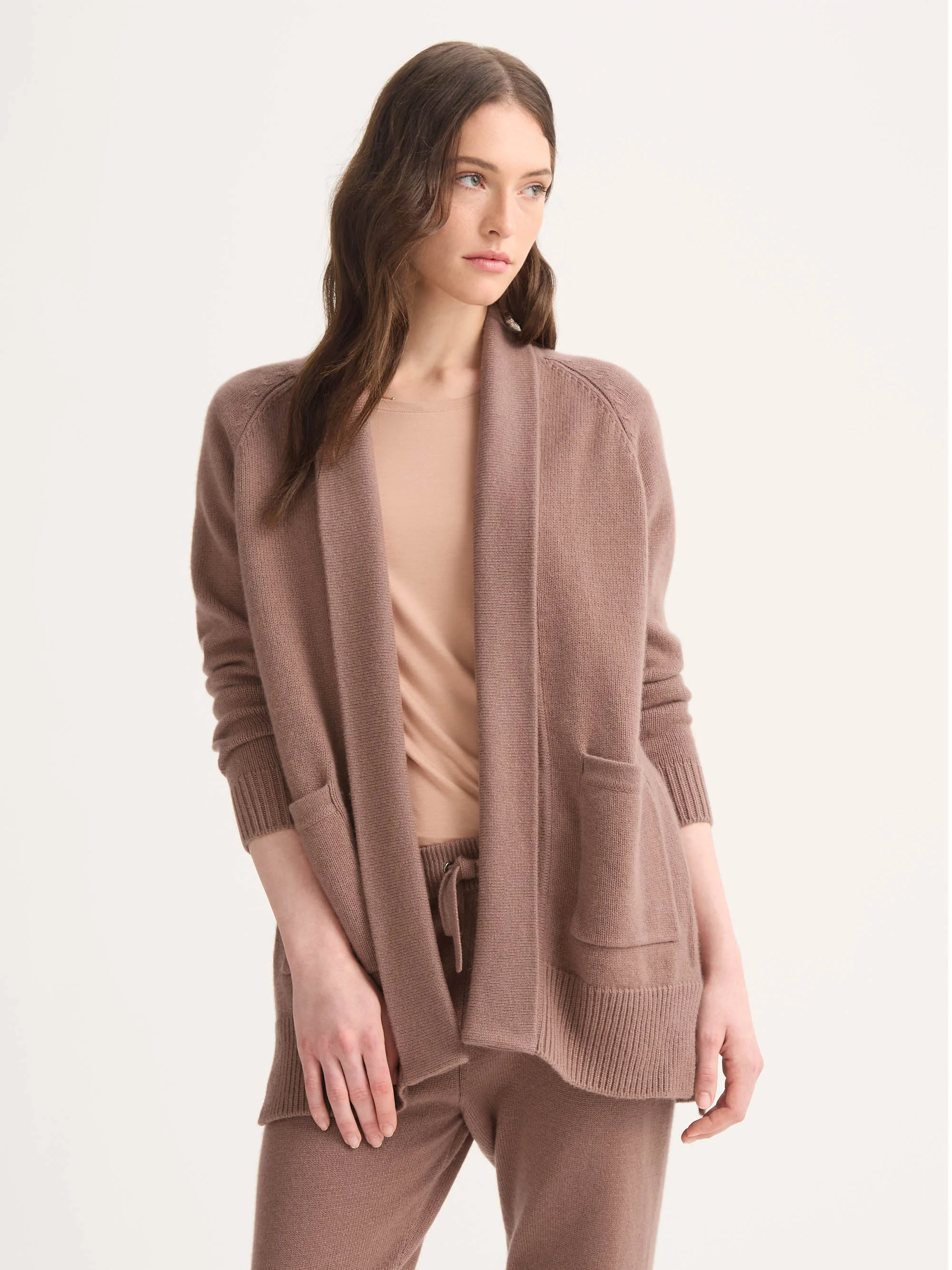 Nina Cashmere Cardigan Rosewood - 1