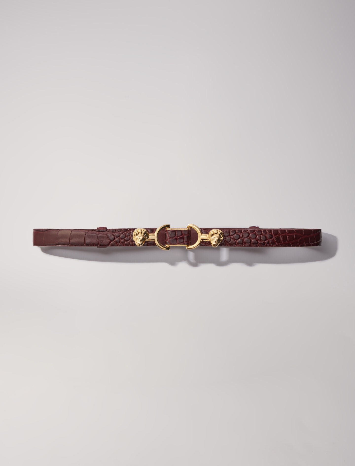 Thin leather belt with lion bit - 8