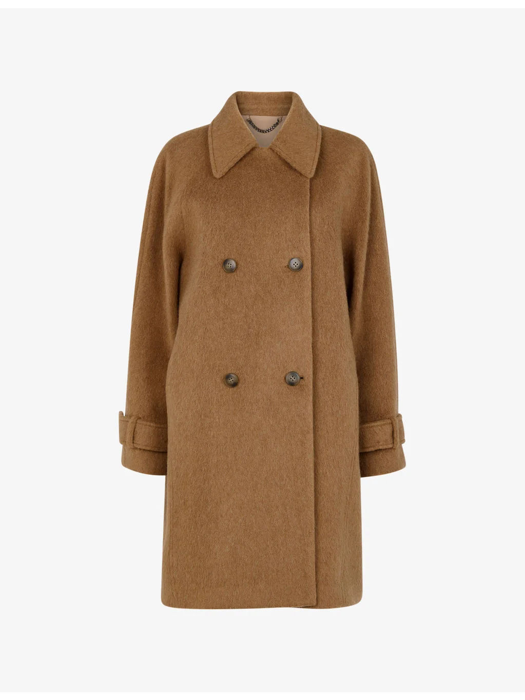 Short Button-Embellished Wool Coat - 1