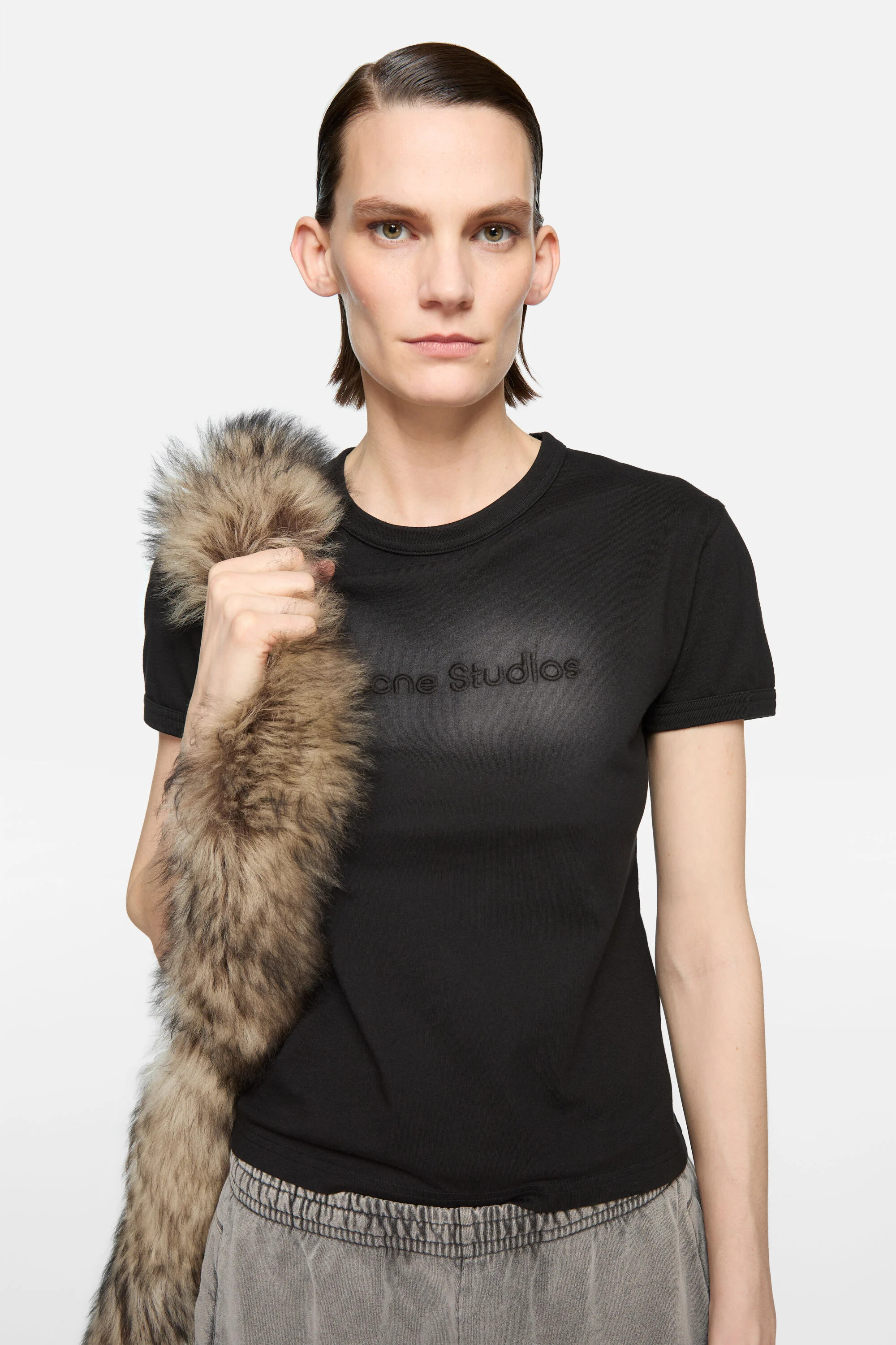 Logo t-shirt - fitted fit - Faded black - 4