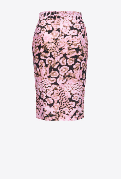 PINKO CALF-LENGTH SKIRT WITH SCANNER CORAL PRINT outlook
