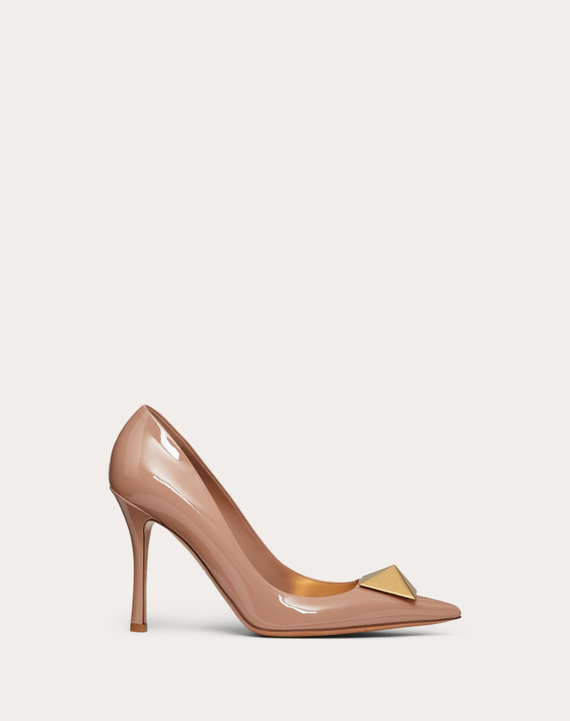 ONE STUD PATENT LEATHER PUMP 100MM 1