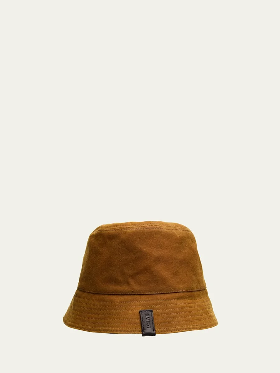 Men's Waxed Canvas and Tartan Reversible Bucket Hat - 1