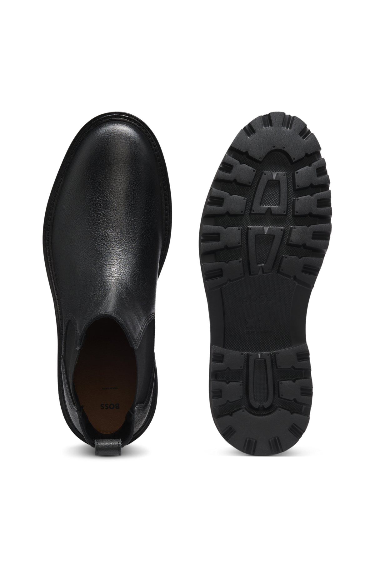 CHELSEA BOOTS IN GRAINED LEATHER WITH LUG SOLE - 4