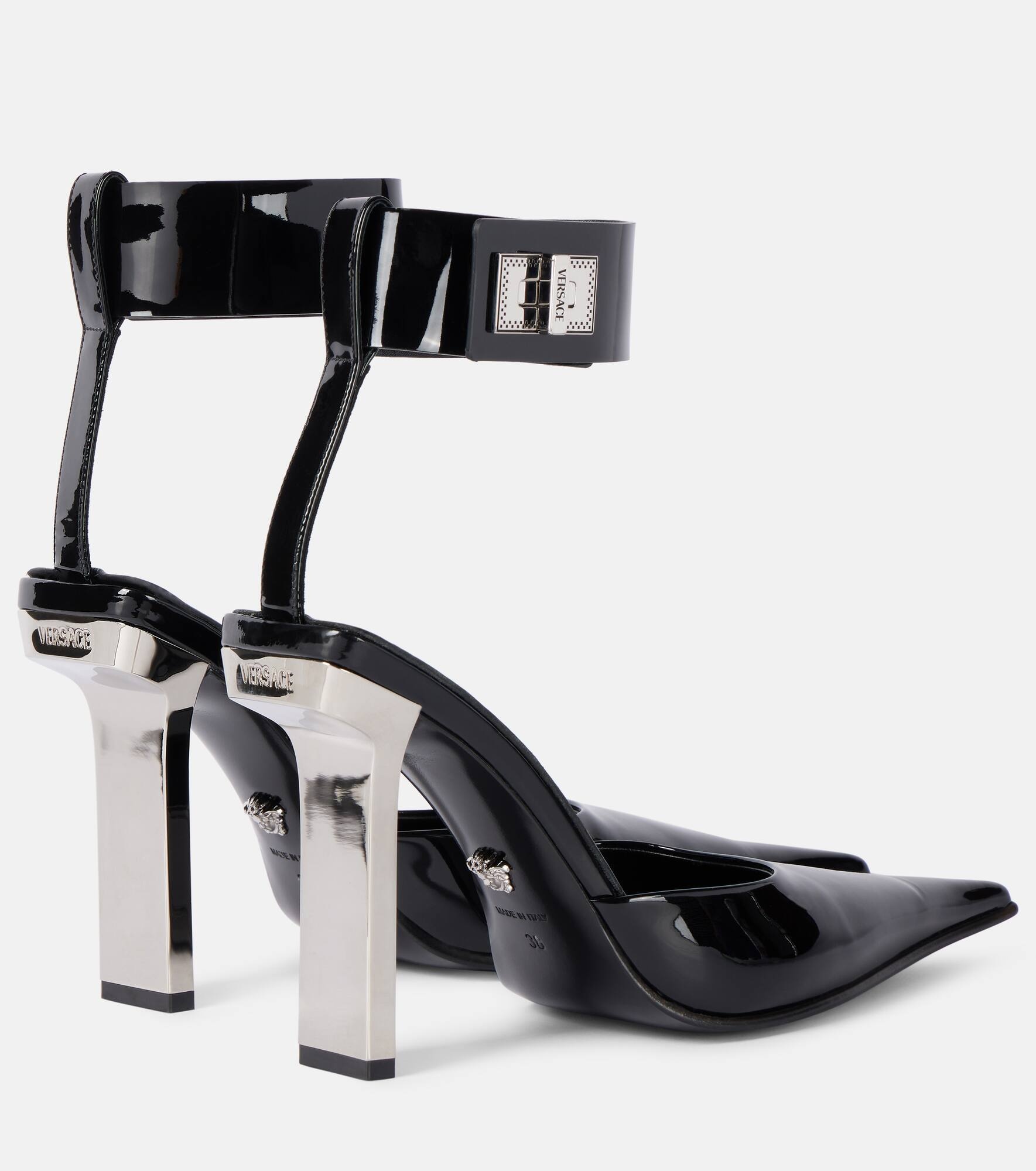 Patent leather slingback pumps - 3