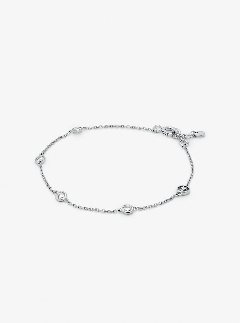 Precious Metal-Plated Sterling Silver Cubic Zirconia Bracelet 1