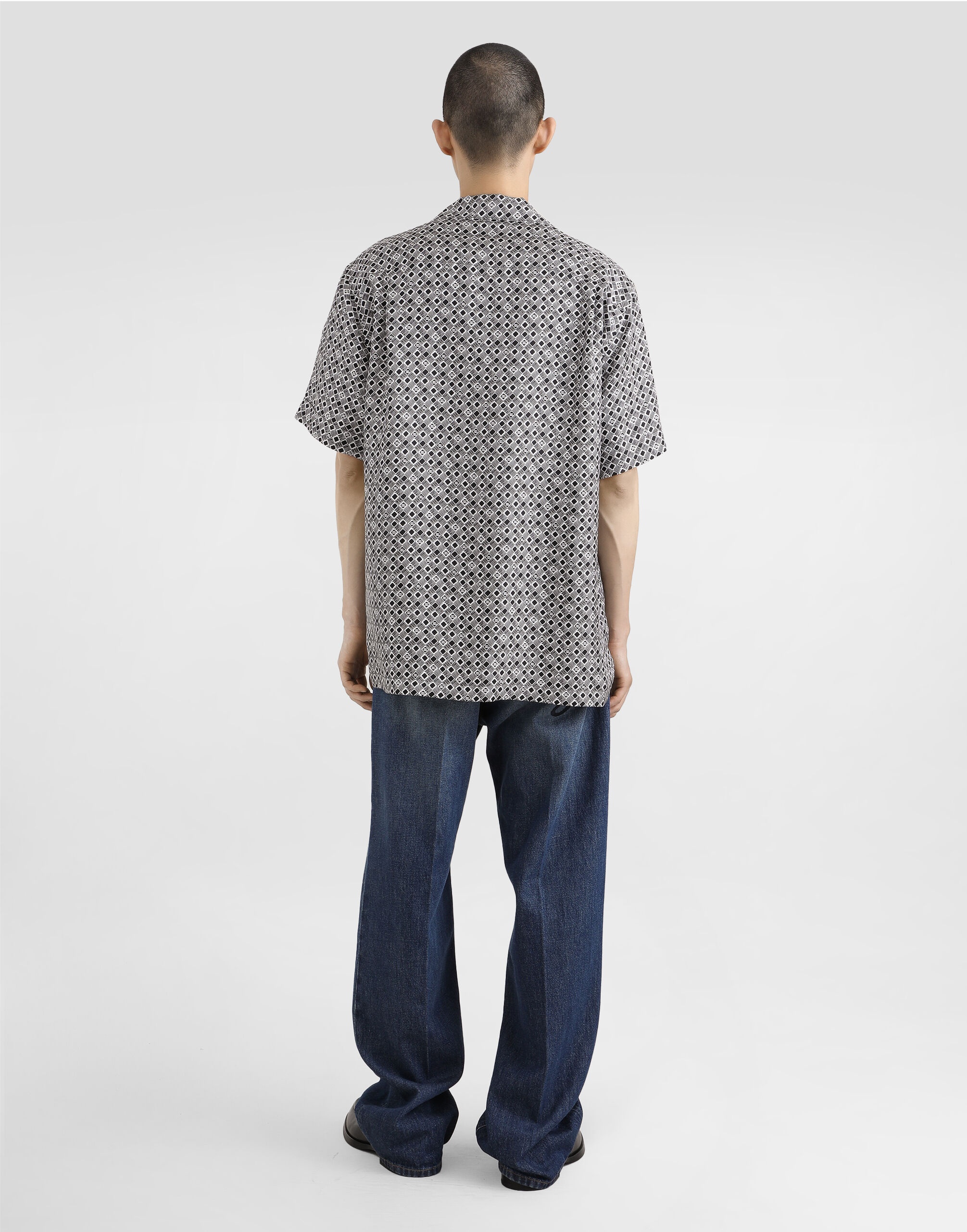 Silk shirt with tie print - 3
