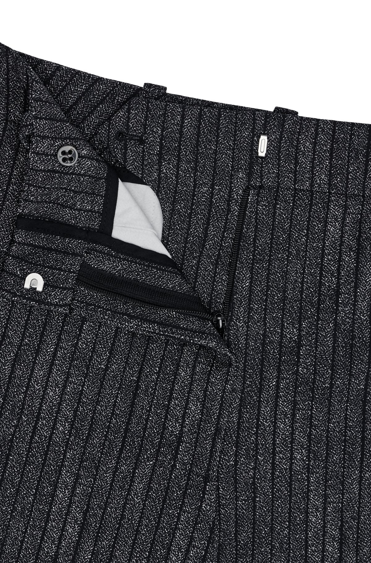 REGULAR-FIT, WIDE-LEG TROUSERS IN PINSTRIPED STRETCH JERSEY - 6