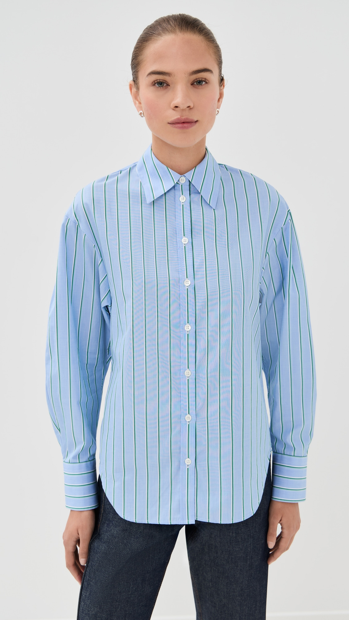 Vera Striped Organic Cotton Poplin Shirt - 6