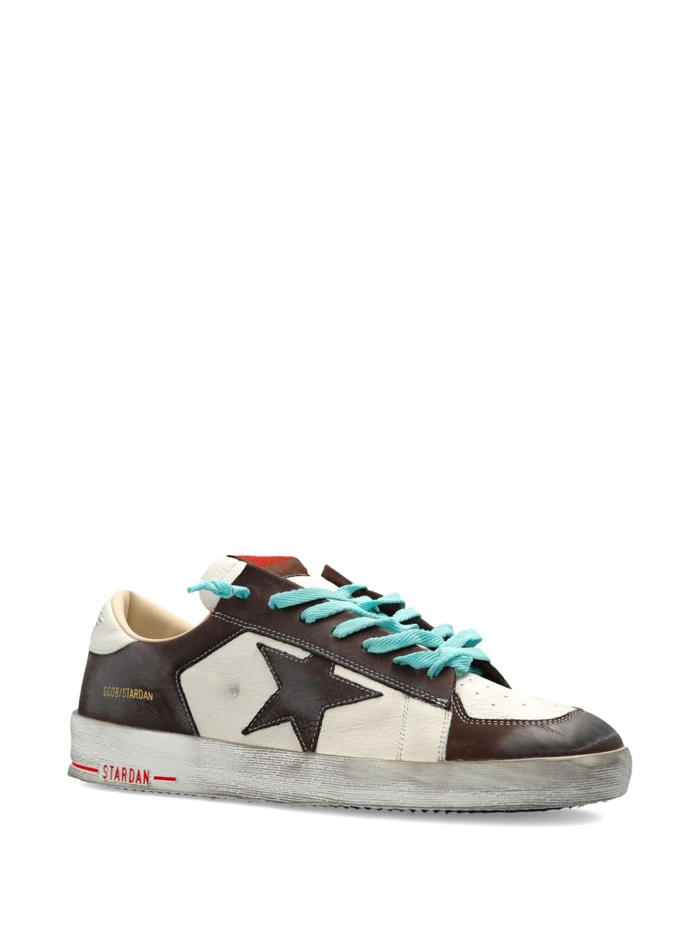 star-detail leather sneakers - 2