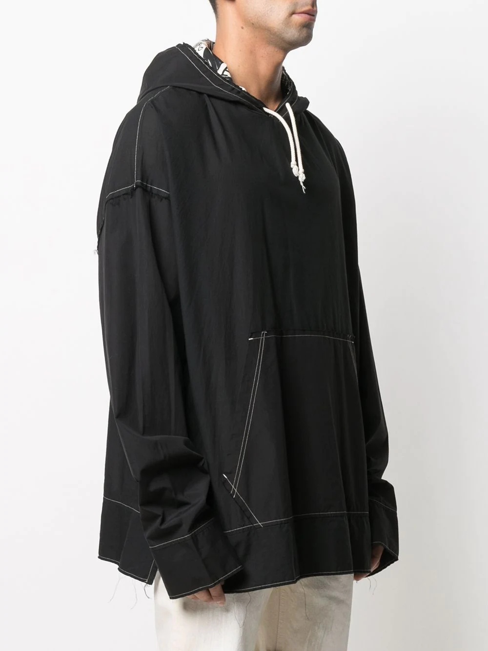 contrast stitch hoodie - 3