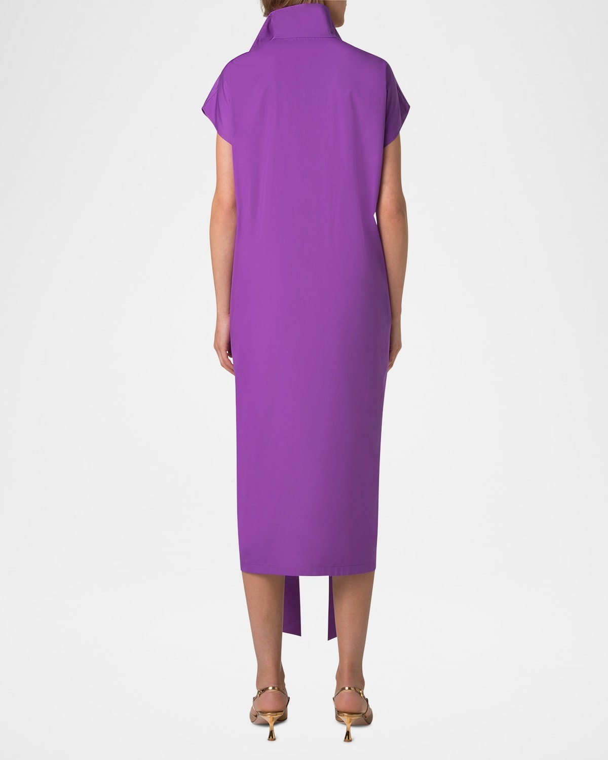 Short-Sleeve Belted Midi Shirtdress - 3