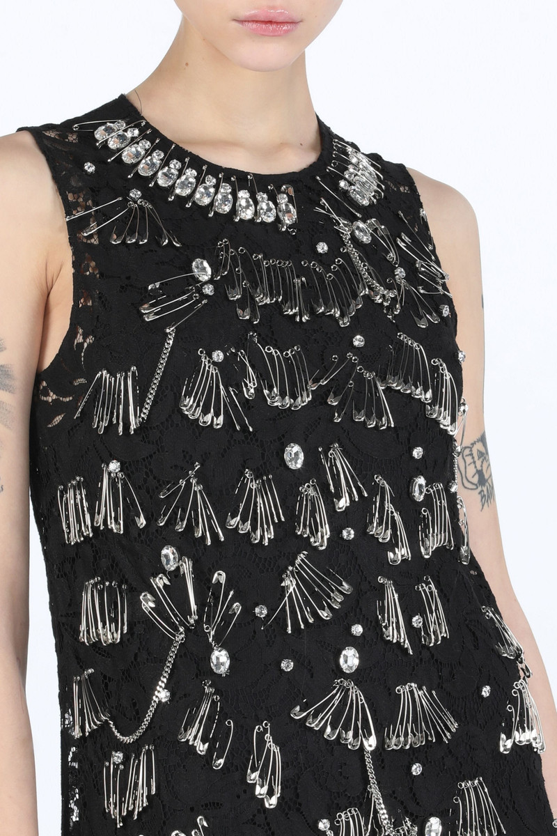 EMBELLISHED LACE MINI DRESS 4