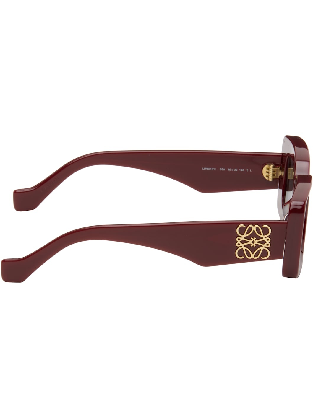 Burgundy Rectangular Sunglasses - 2