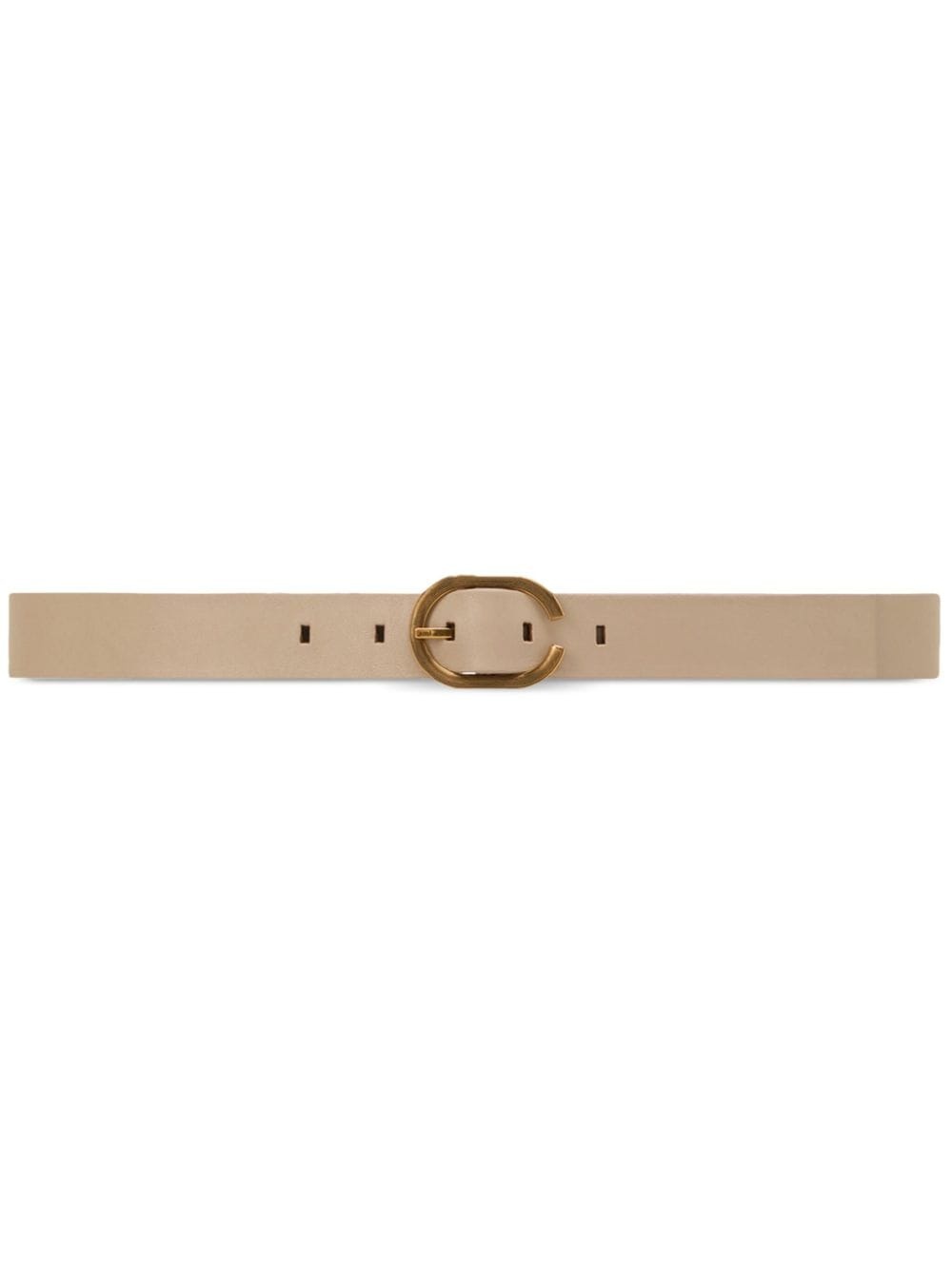 oval-buckle leather belt - 1