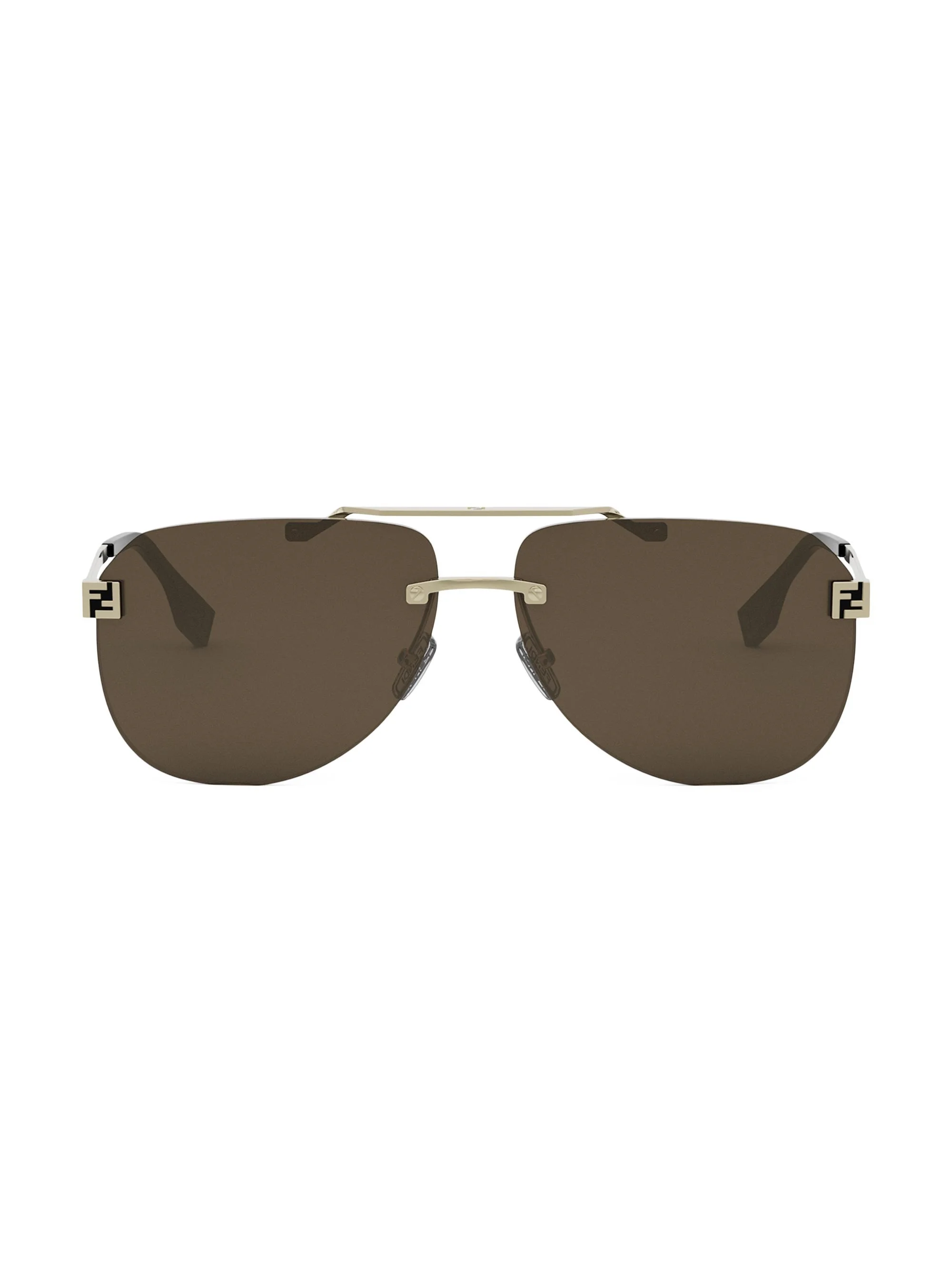 Women's Fendi Sky 61MM Pilot Sunglasses - Gold Dark Brown - 1