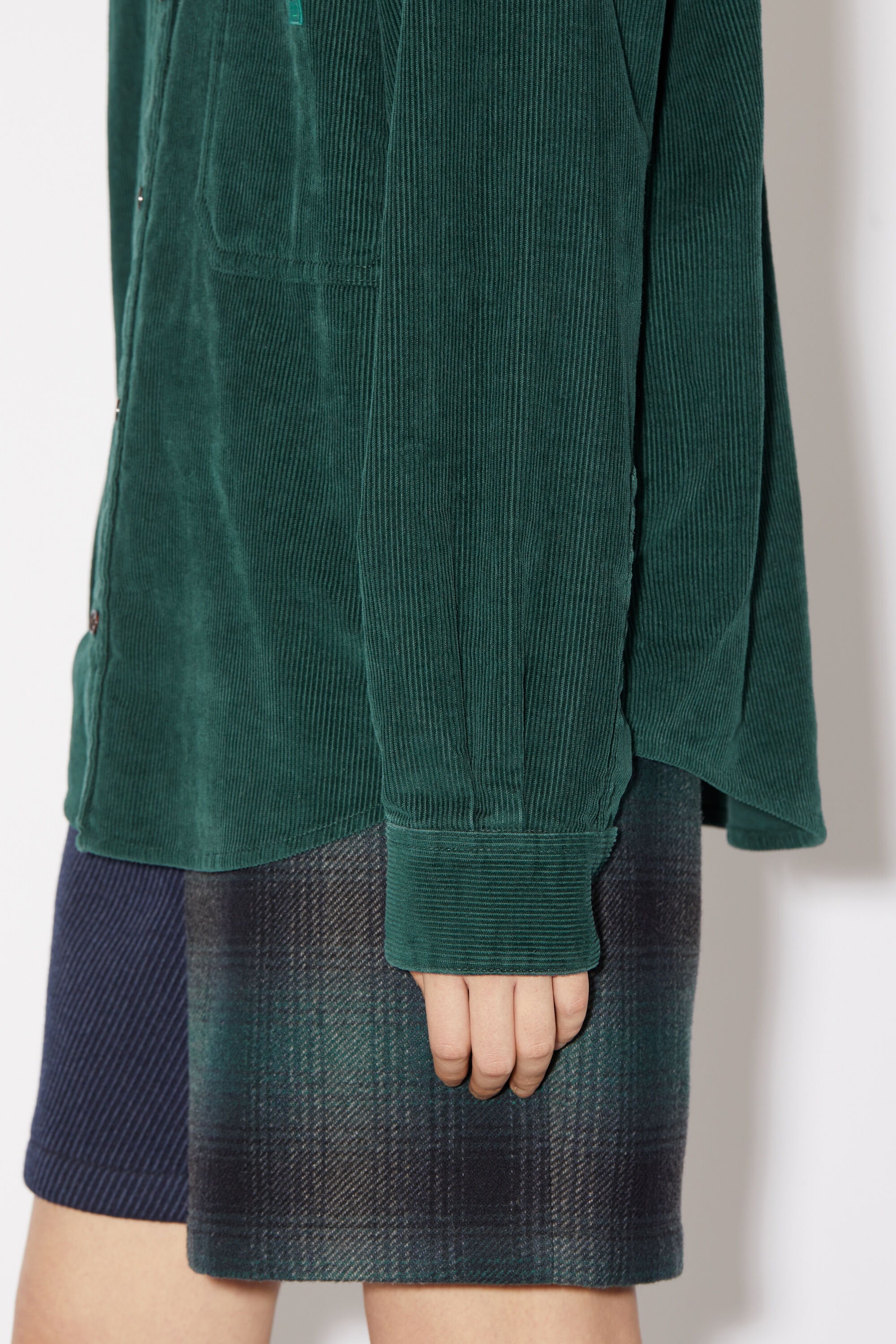 Corduroy overshirt - Night green - 5