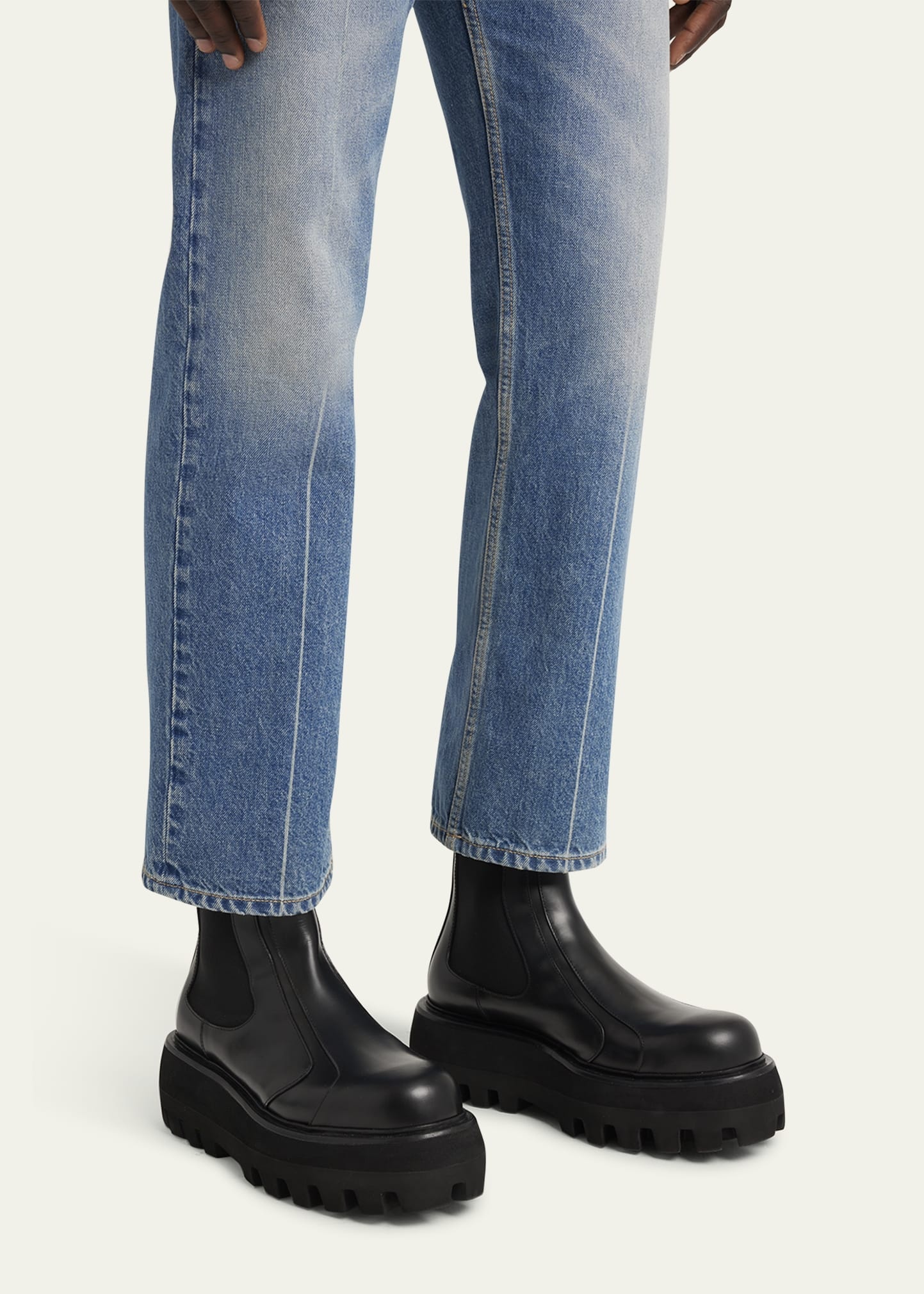 Alexander McQueen Men's Sofa Chunky-Sole Chelsea Boots