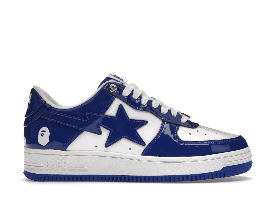 A Bathing Ape Bape Sta Patent Leather White Blue (2023) - 1
