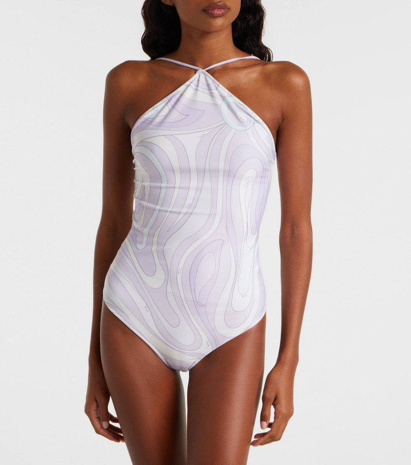 PUCCI Marmo halterneck swimsuit outlook