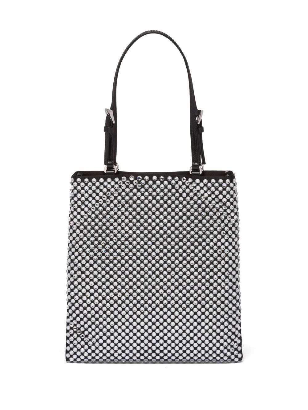 crystal-embellished satin tote bag - 4