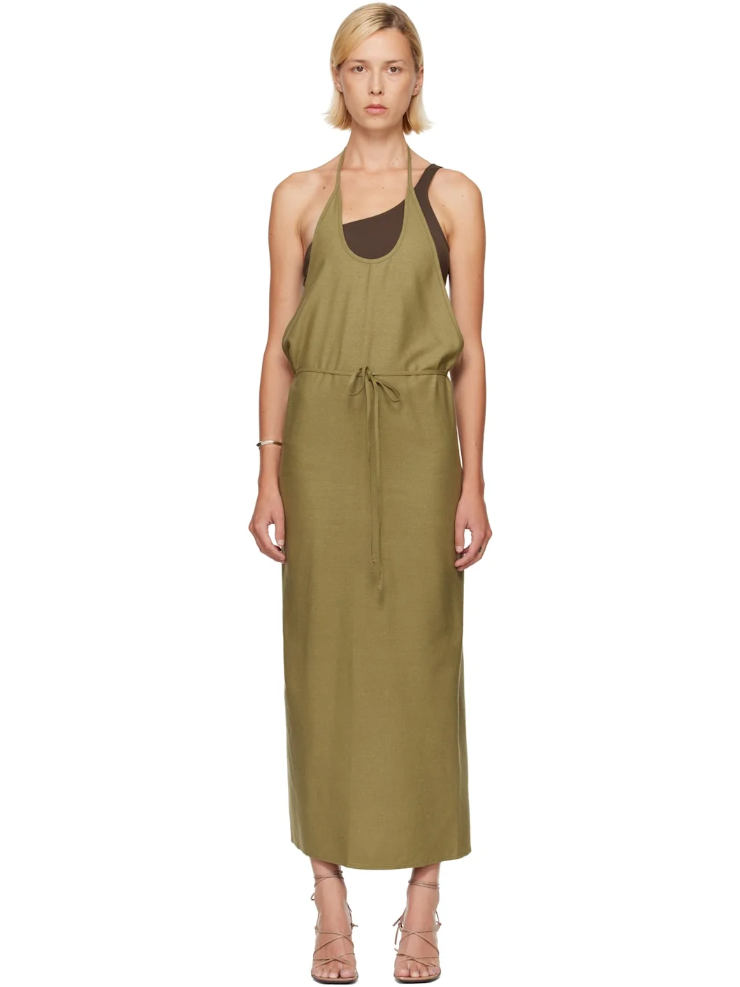 Green Apron Midi Dress - 1