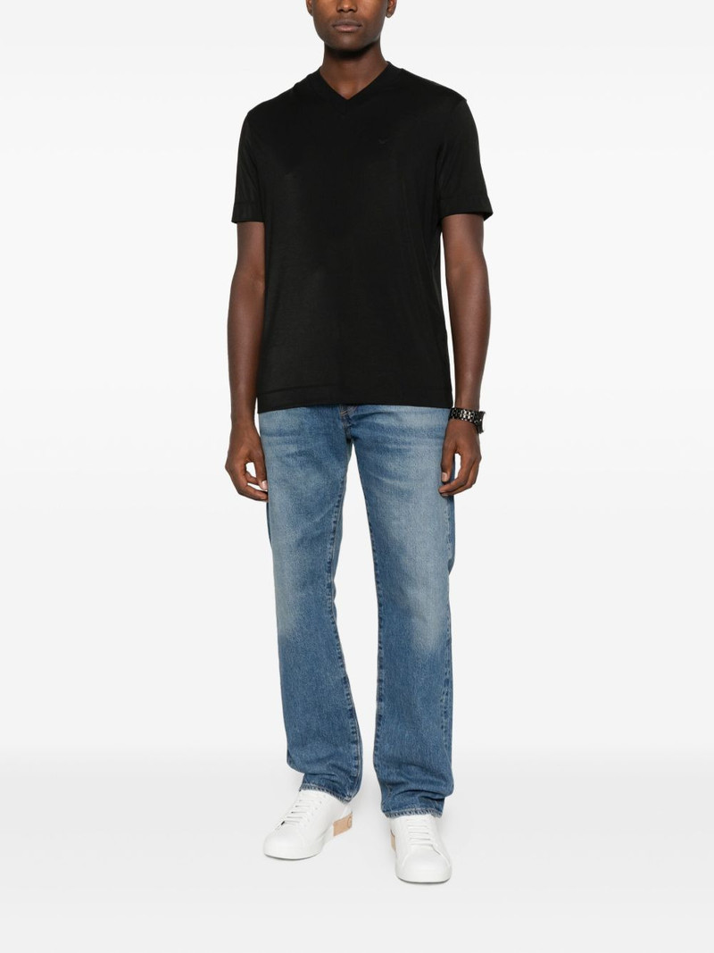 EMPORIO ARMANI eagle-embroidered T-shirt outlook