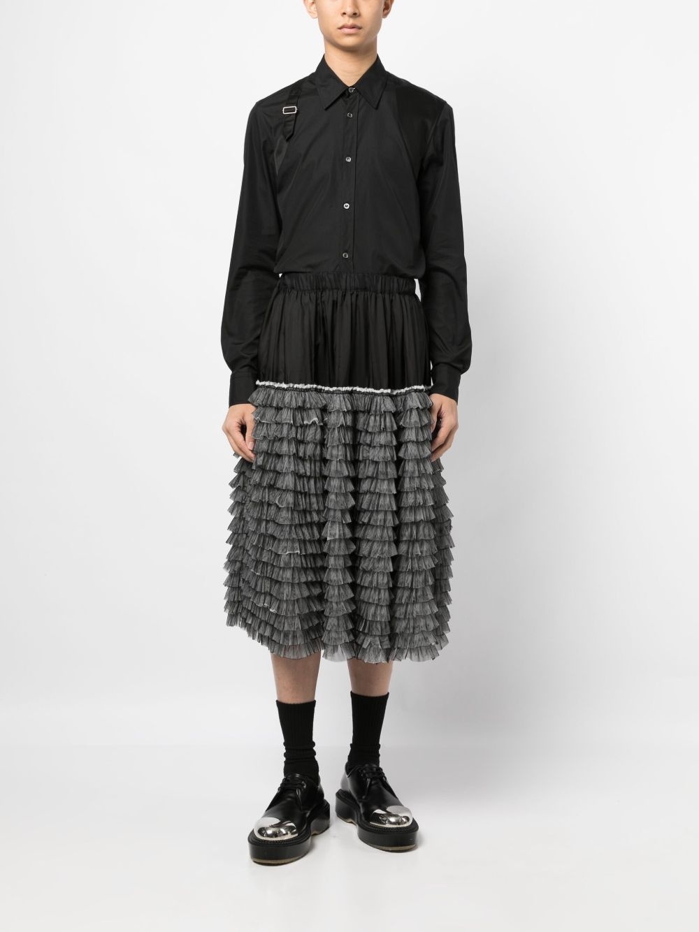 textured-finish pleat-detailing shorts - 2