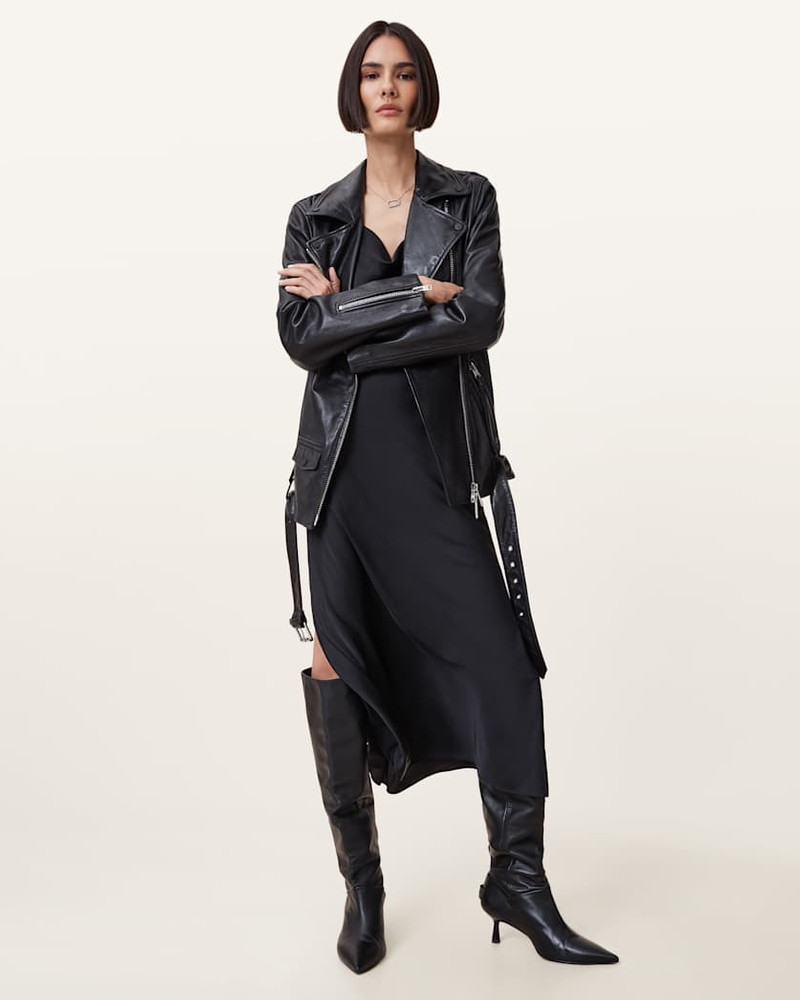 BILLIE RELAXED FIT LEATHER BIKER JACKET 8