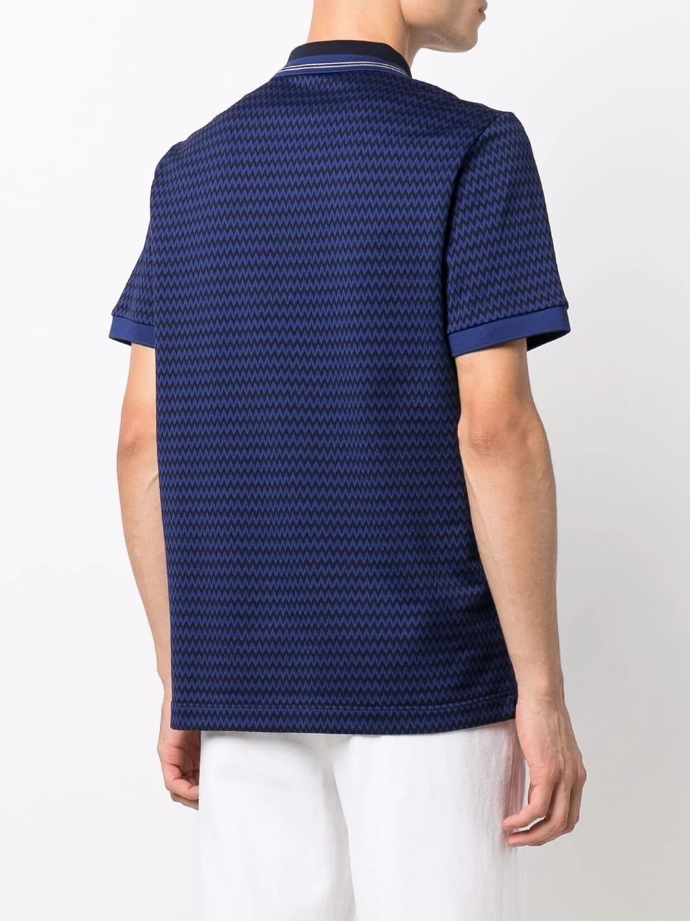 striped short-sleeved polo shirt - 4