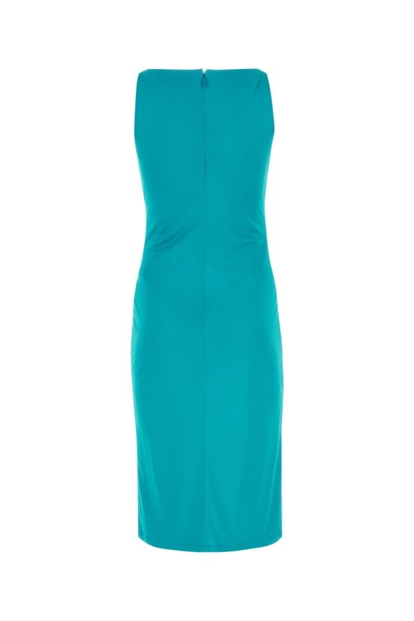 Teal green crepe dress - 3