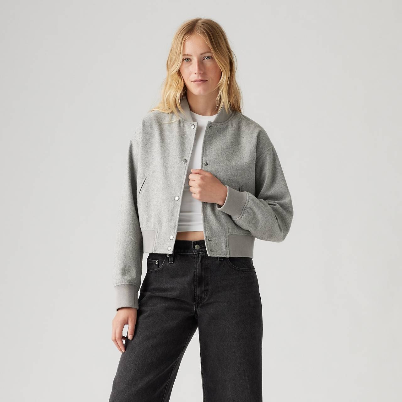 CROPPED VARSITY BOMBER JACKET - 2