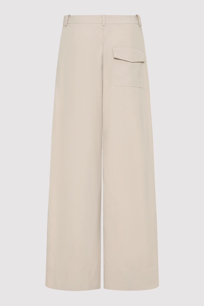 Utility Pleat Pants - Creme - 6