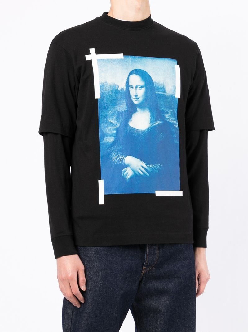 Monalisa print long-sleeve T-shirt - 3