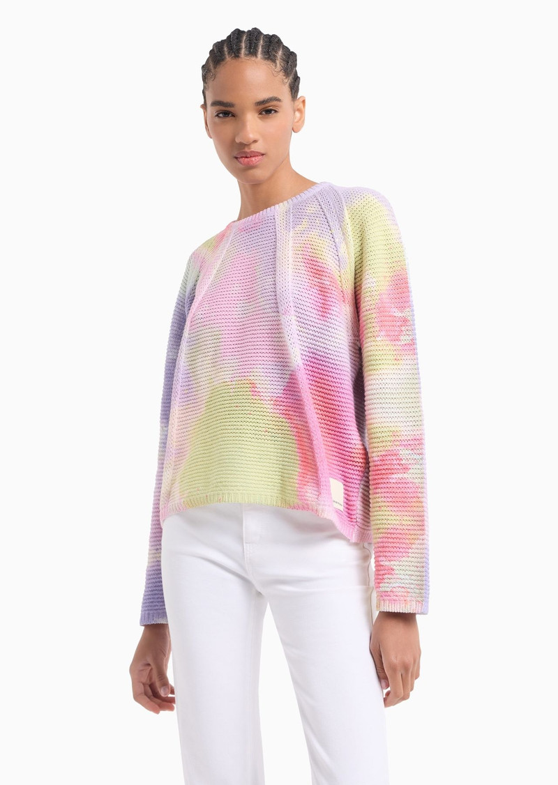 Emporio Armani Sustainability Values Capsule Collection printed recycled cotton blend jumper 2