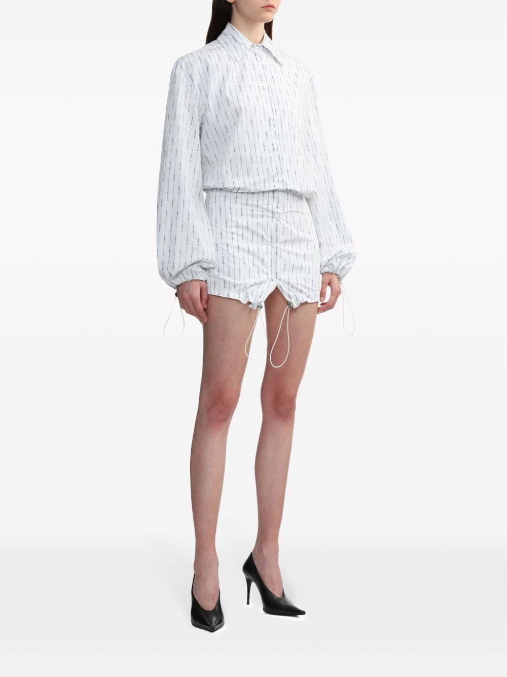 pinstriped cotton mini shirtdress - 2