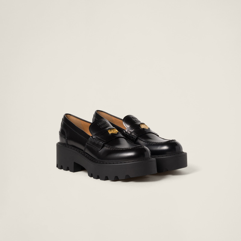 Brushed leather loafers 1