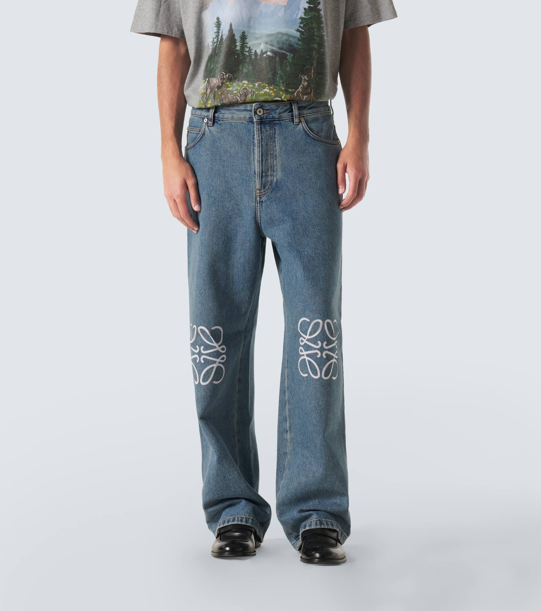 Anagram wide-leg jeans - 3