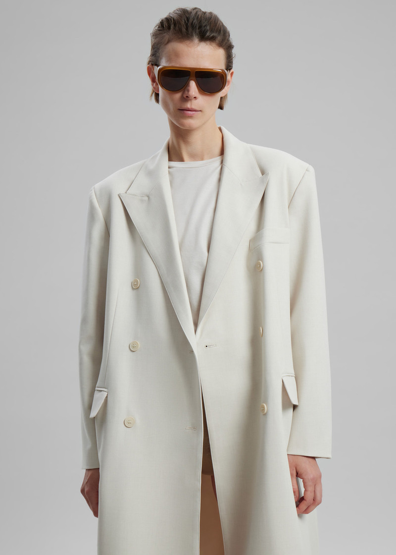 Dex Double Breasted Coat - Beige 6