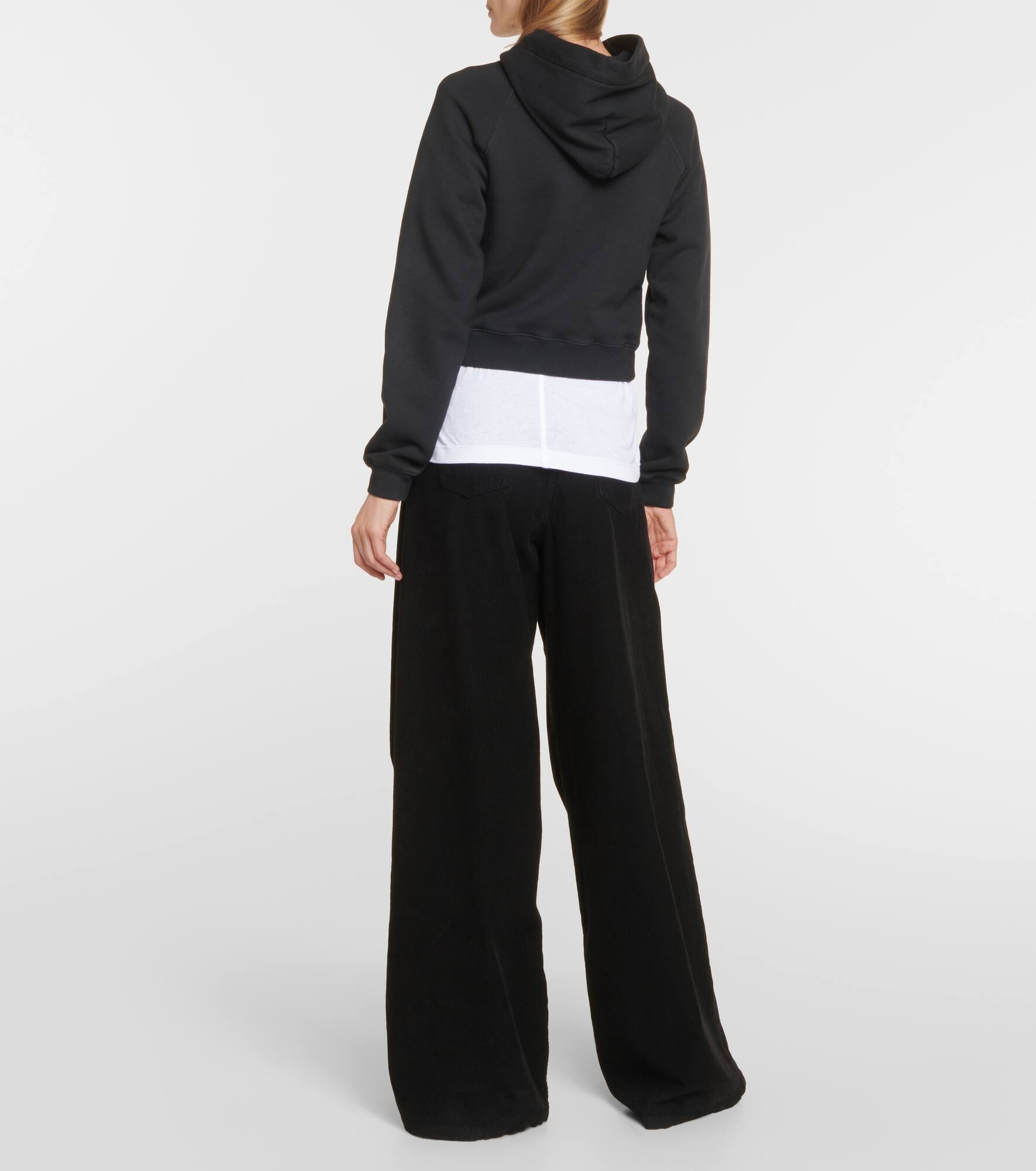 Timmi cropped cotton-blend jersey hoodie - 3